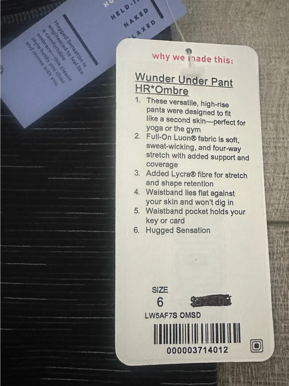 New with Tags Lululemon Size 6 Wunder Under Pant HR Ombre